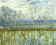 Alfred Sisley vid loings stander oil painting artist